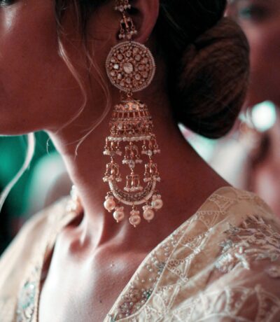 Traditional Indian bridal jhumka earring